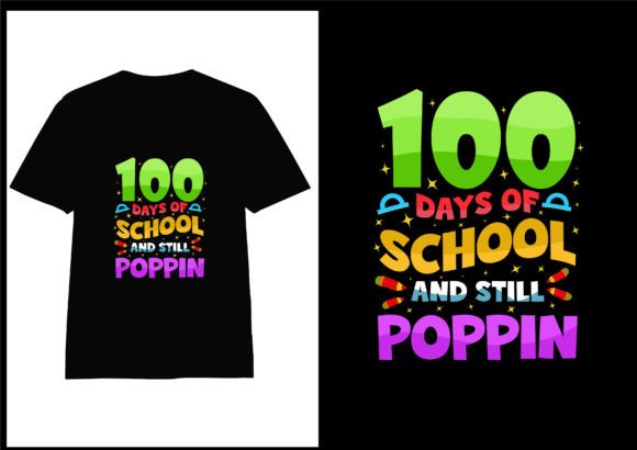 100 Day of School Colorful Tshirt Graphics