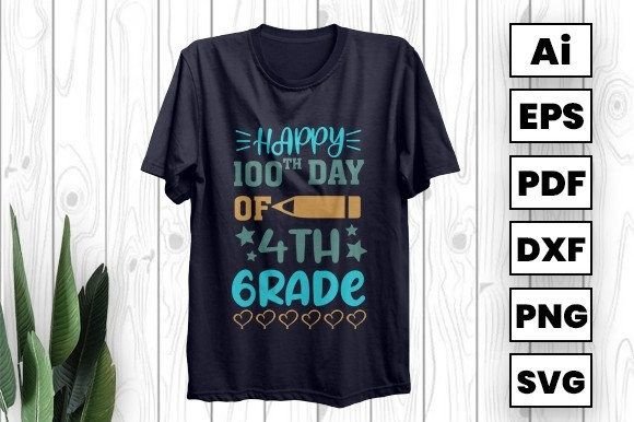 Happy 100th Day of 4th Grade Graphics