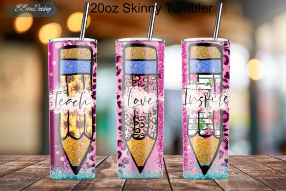 Teach Love Inspire 20oz Skinny Tumbler Graphics